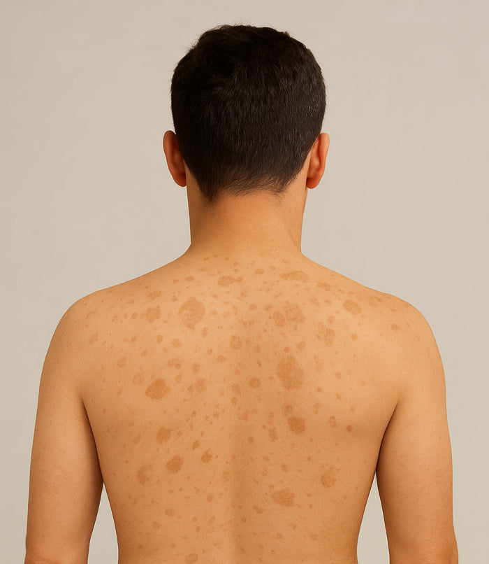 Pityriasis versicolor – en vanlig ytlig svampsinfektion i huden som ofta drabbar ryggen