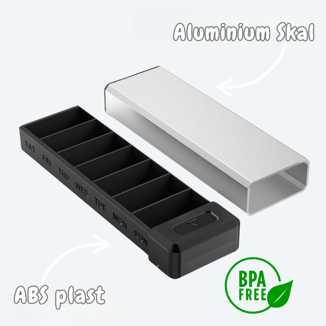Ugentlig Doseringsæske i Aluminium EVOLVIENCE GO
